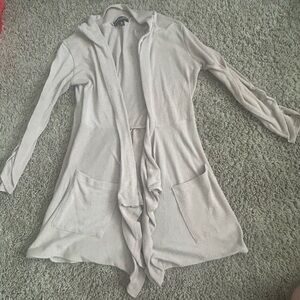 About A Girl Cream Cardigan Sweater Lightweight Knit